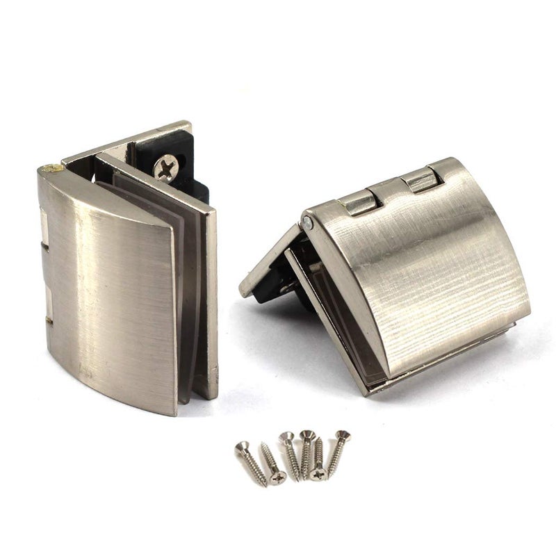 SeeRaphee 90 Degree Glass Door Pivot Hinge Kit Zinc Alloy Shower Hinge Glass Door Clamp Clip 2PCS with Screws,Adaptive 5-8mm Glass - Image 1